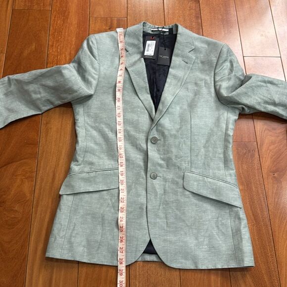 NWT Slim Fit Organic Light Green Linen Blend Jacket size 2 US S - Picture 11 of 12